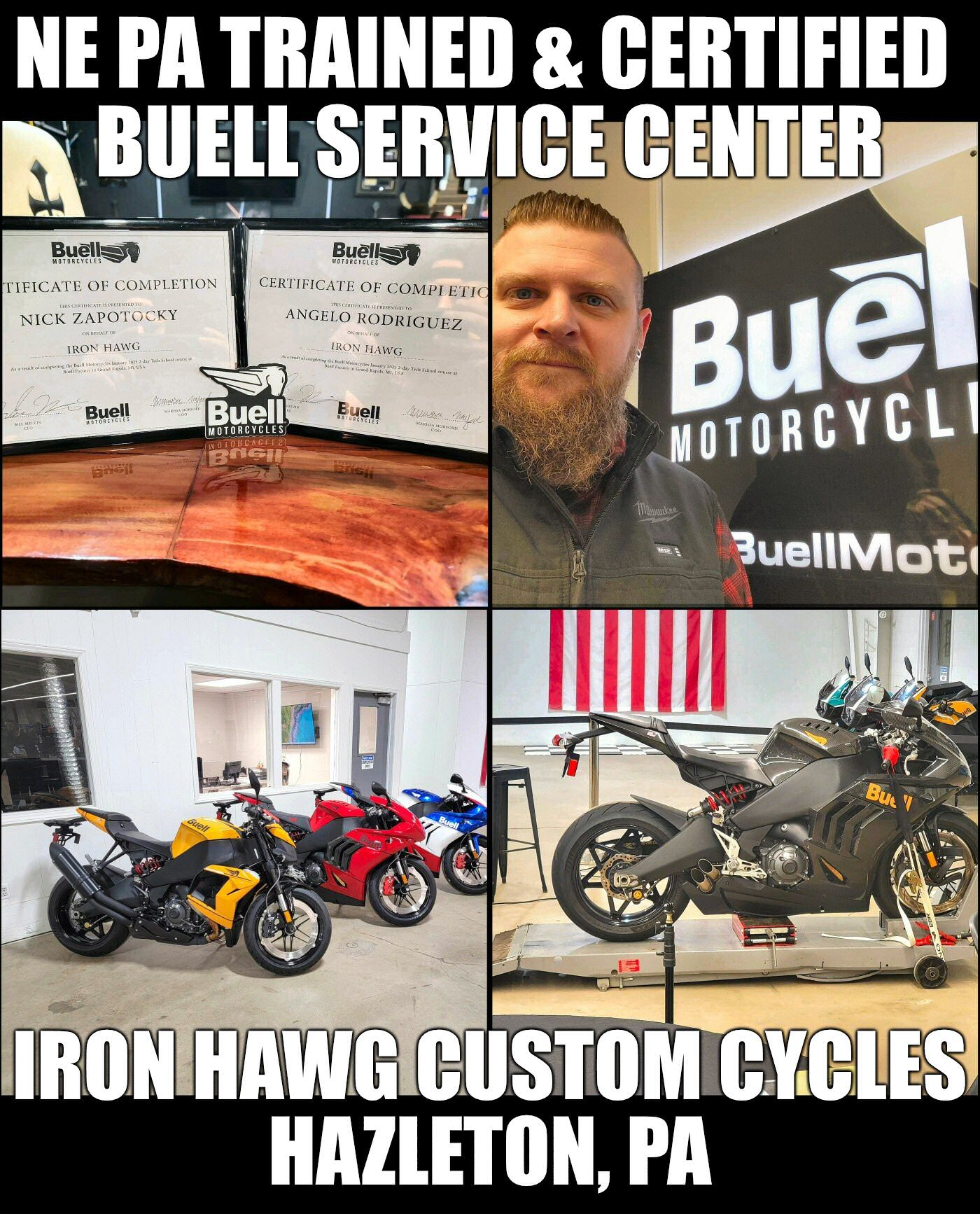 Buell Motorcycle Service & Repair Factory Trained Hazleton PA